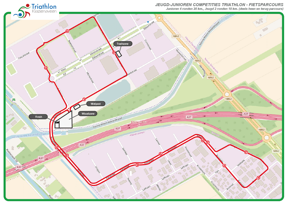 Triathlon Klazienaveen Fietsparcours