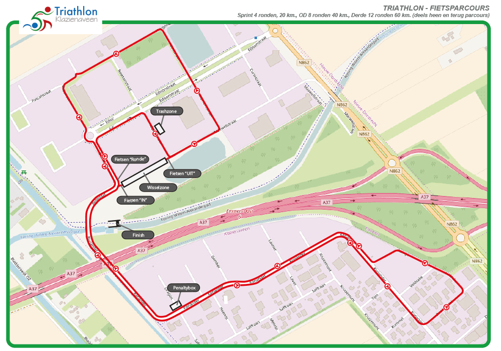 Triathlon Klazienaveen Fietsparcours